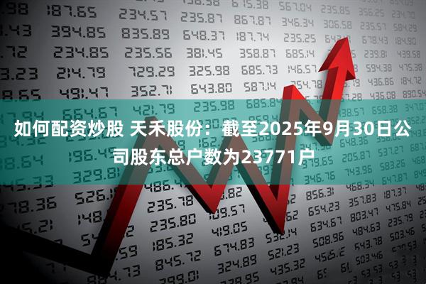 如何配资炒股 天禾股份：截至2025年9月30日公司股东总户数为23771户